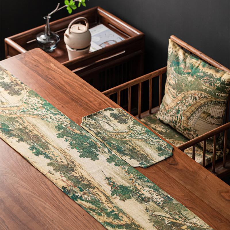 

Китайский ретро дзен водонепроницаемый настольный флаг чайный коврик чайный стол скатерть длинная скатерть чайный столик чайные аксессуары подарки дорожки для стола 21x42cm