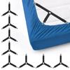 Adjustable Bed Sheet Straps with Durable Metal Clips 4 Pack for Sheets Sofa Covers Curtains and Tablecloths, Black