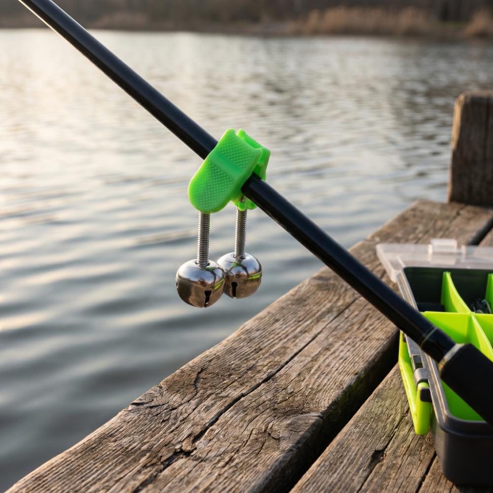 20/50PCS 46*32mm Fishing Rod Alarm Bells Double Spring Clip Bite Alarm Bells Outdoor Fishing
