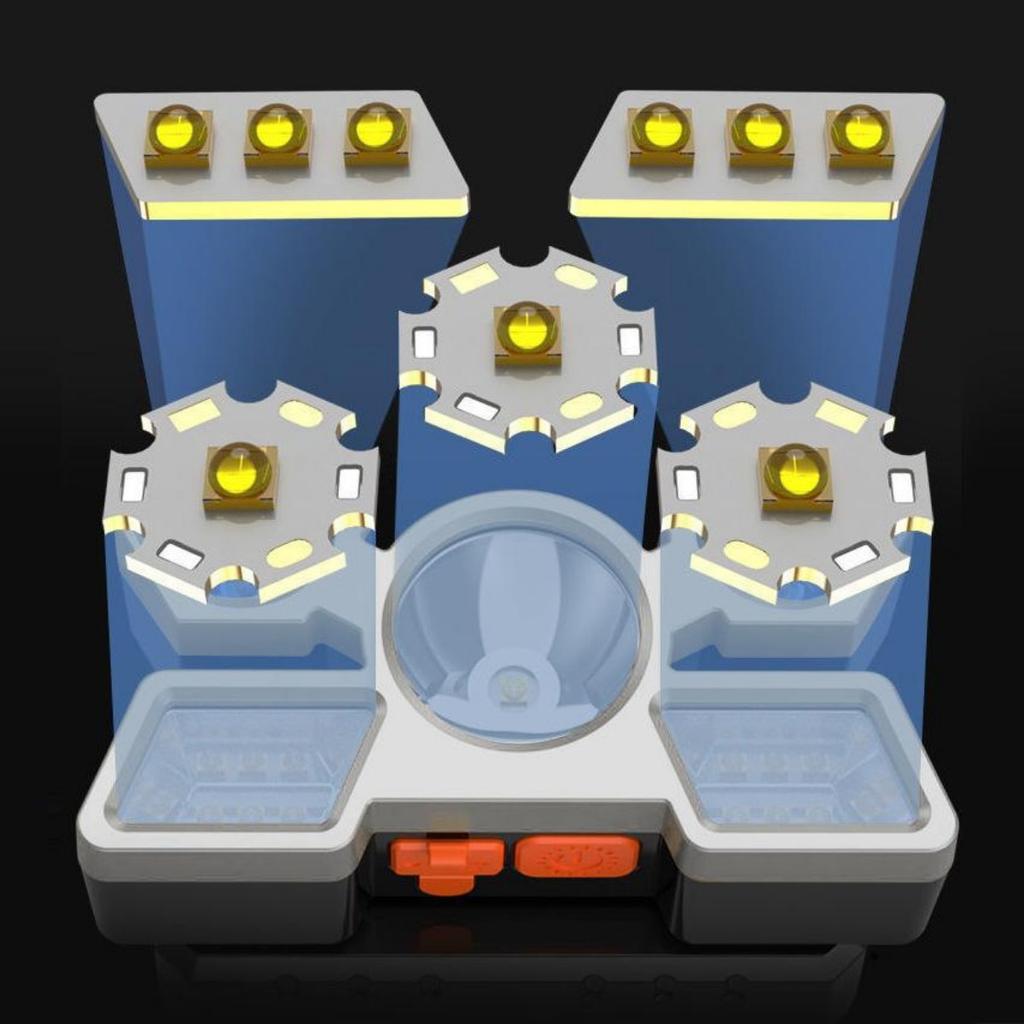 5 Lights LED Headlamp Strong Light Super Bright Head-Mounted Flashlight Outdoor Rechargeable Night Fishing Headlight Sources