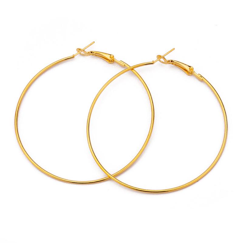 

1 Pair 25 30 40 50 60mm Rhodium Gold Color Round Big Circle Hoop Earring Hoops DIY Fashion Women Jewelry Making Accessories 25mm золотий