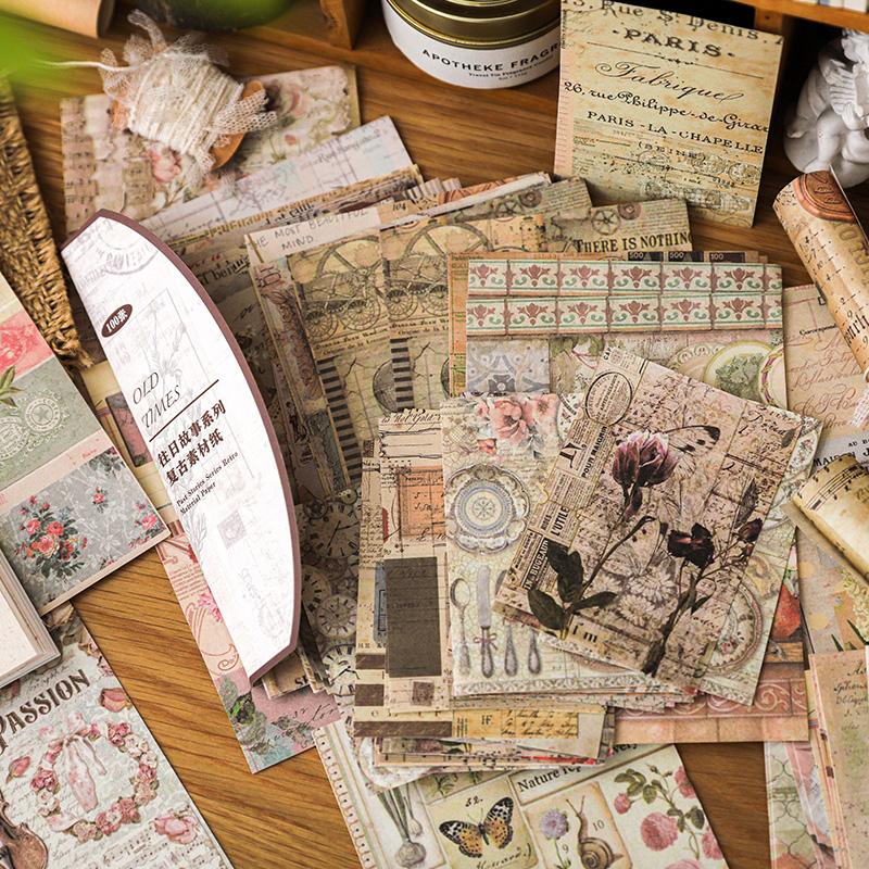 100pcs/pack Past Stories Material Paper Aestheti Scrapbooking Journaling Vintage Stationery Aesthetic