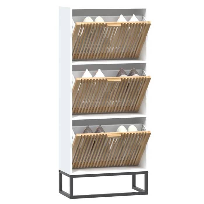 VidaXL Shoe Cabinet, Shoe Rack, Storage Cabinet, Shoe Rack Entrance Hallway, Scandinavian, White 352127