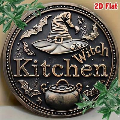 Vintage Witch Metal Tin Sign Halloween Home Decor Wall Art