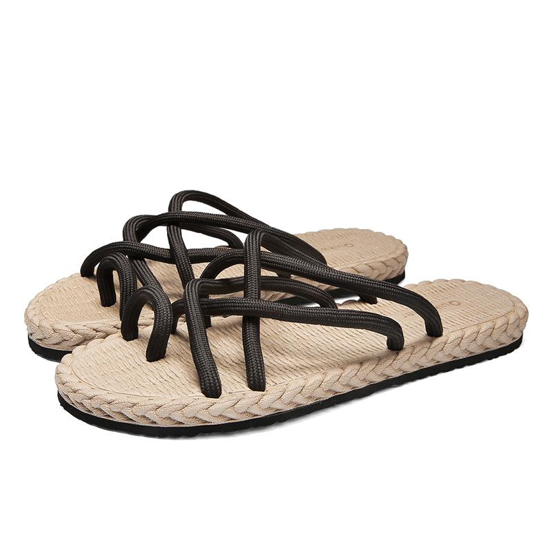 Men'S Sandals 2022 Summer Slippers Men'S Personalized Knitting Casual Wear Dual Purpose Trend Antiskid Beach Shoes