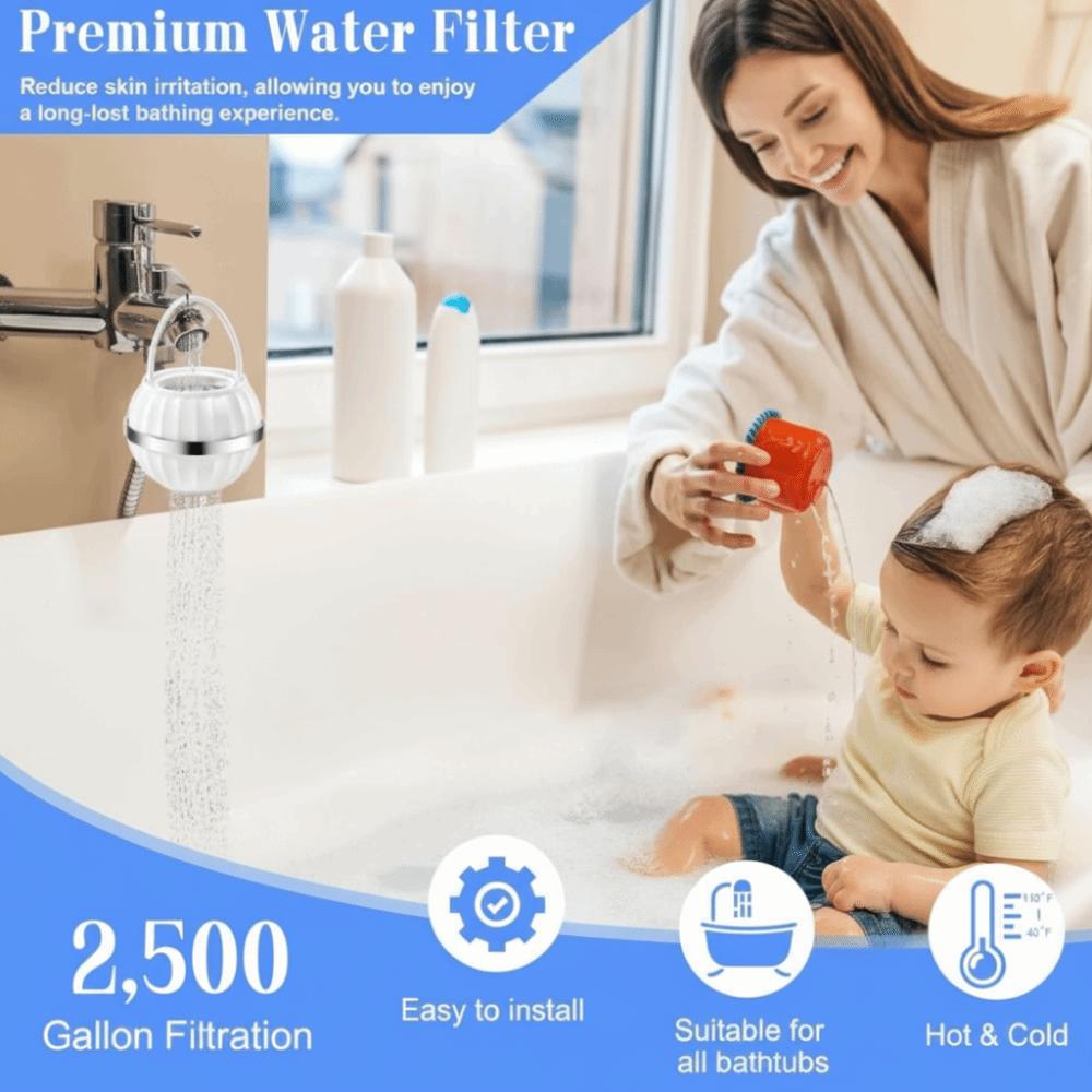 PP Material Portable Plastic Bathtub Water Filter Splash-proof Design Improve Water Quality Water Softener Efficient Filter