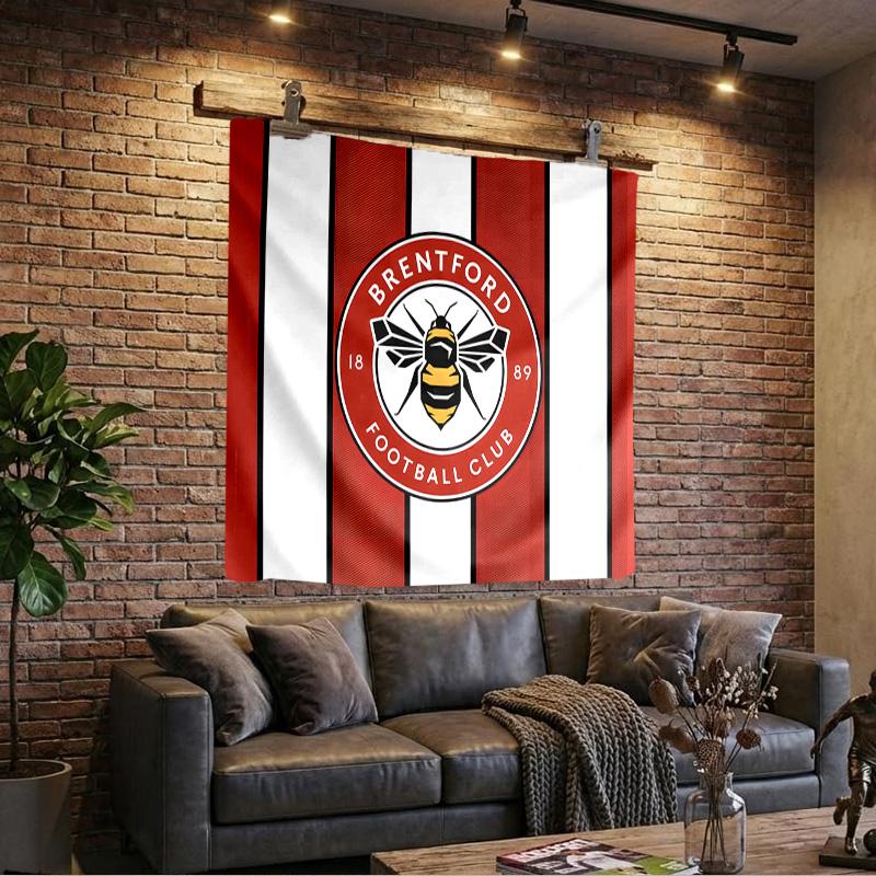 1PC Brentford Football Club Crest Tapestry, Unique Design Tapestry, Wall Decor for Bedroom,Livingroom, Playroom,Heartwarming Fan Holiday Gifts