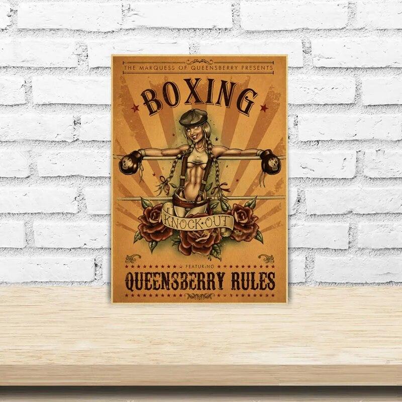 Vintage Pin Up Girl Poster Kraft Paper Posters and Prints Home Decor Painting Bar Cafe Hotel Living Room Decoration Wall Sticker