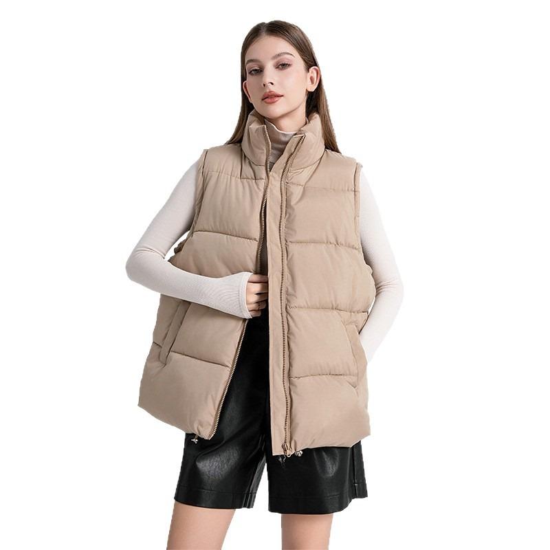 Herbst und Winter mittelang Daunen Baumwolle Weste Weste neu warm locker Stehkragen ärmellos vielseitige Jacke Tide