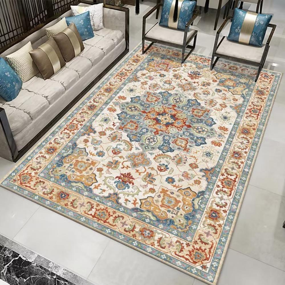 Persian Imitation Cashmere Washed Back Carpet Retro National Style Living Room Tea Table Carpet Sofa Bedroom Floor Mat