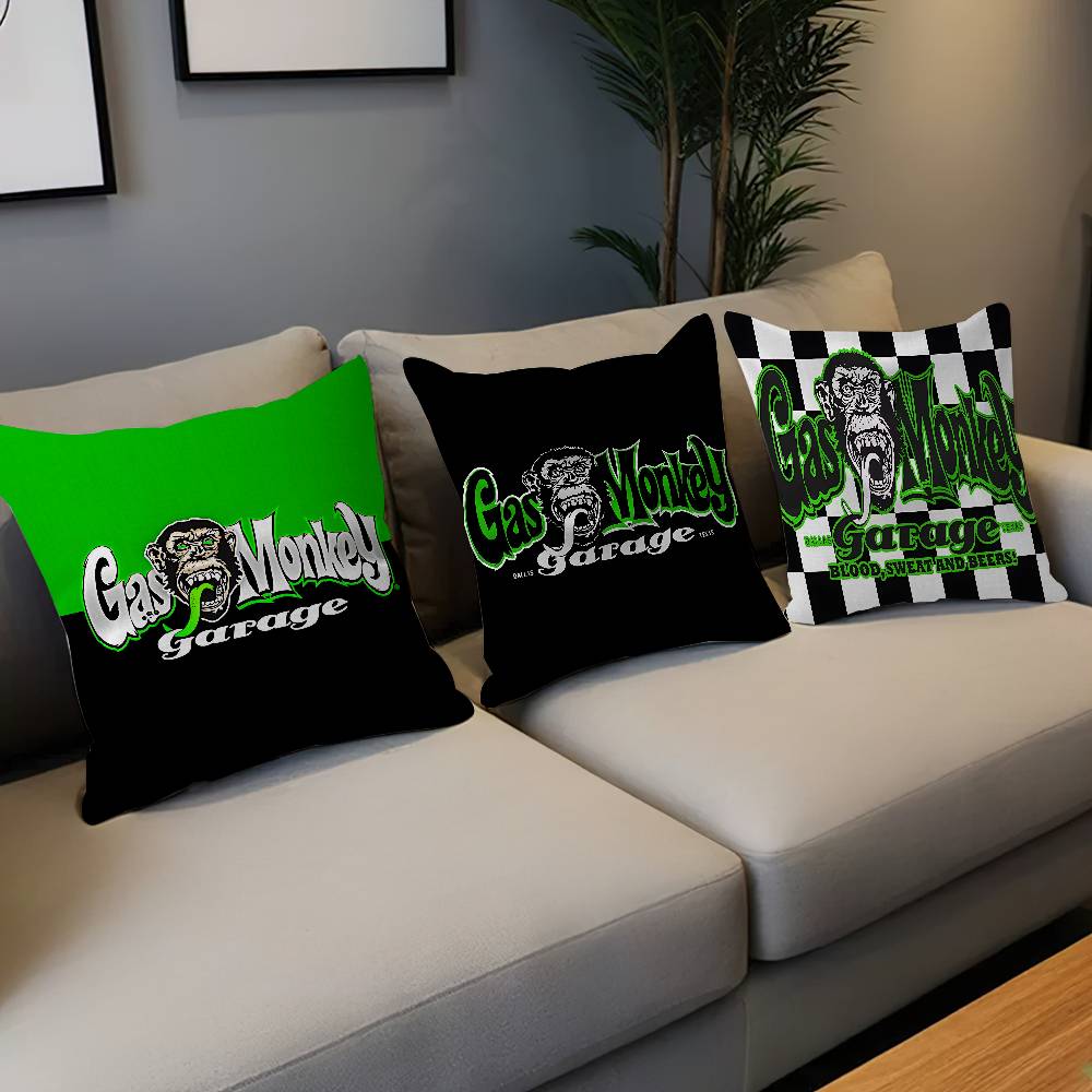 Gas Monkey Garage Logo Personalized Pillow Cover Kids Bedroom Wild Party Decor Pillowcase Kid Birthday Shower Gift