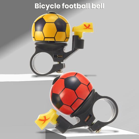Kids Bicycle Bell Football Shape High Decibel Clear Crisp Sound 360 Degree Rotation Easy Installation Safe Riding Children Scooter Bell