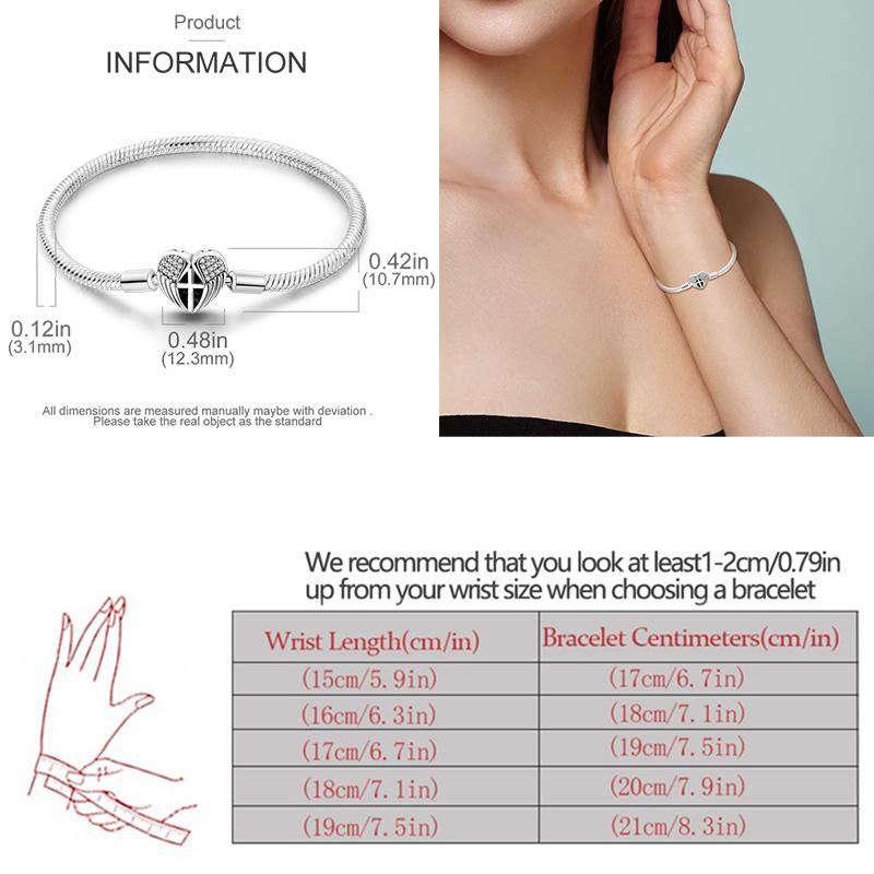 925 Silver Bracelet Butterfly Flower Clover Green Cat Claw Love Zircon Jewelry Gifts for Women 17-20CM