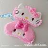 Adorable KT Melody Ruffle Plush Blackout Sleep Mask with Breathable Hot Compress for Children and Students