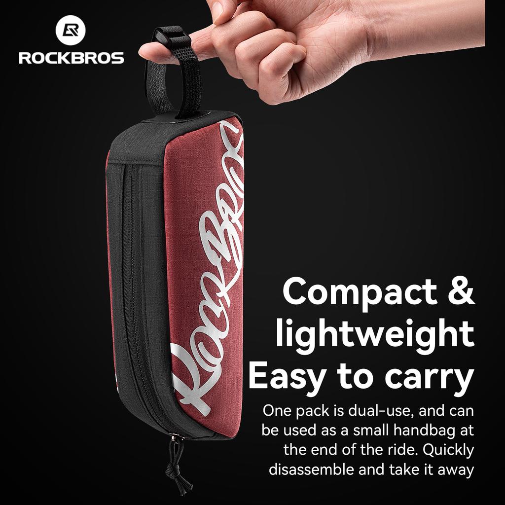 Rockbros Cycling Top Tube Bag Adjustable Bike Frame Pack For Phone 0.8L Large Capacity Reflective Mtb Road Bike Bags