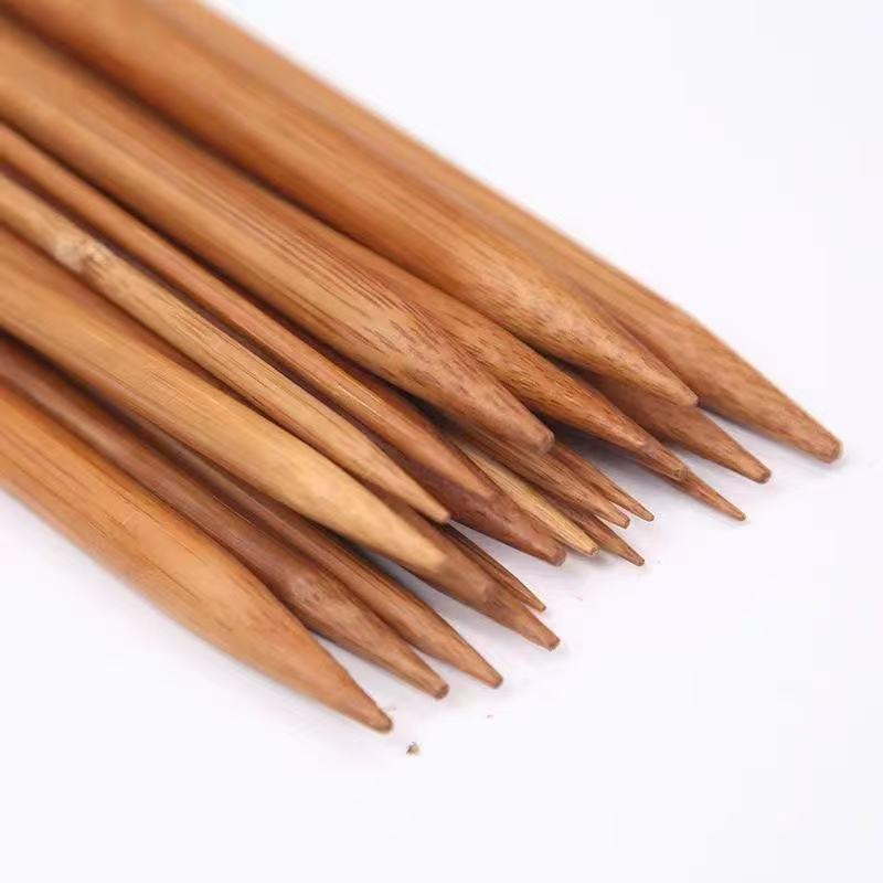 36cm Double-Ended Carbonized Bamboo Knitting Needles - Sharp, Smooth DIY Yarn Tool