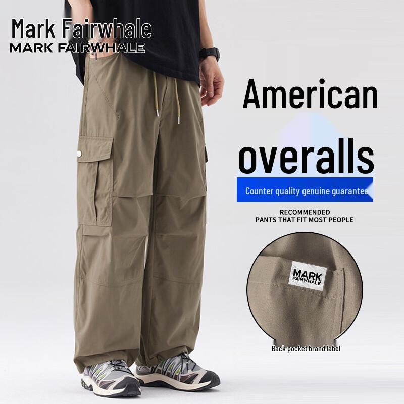 Mark Fairwhale Men s American Workwear Ice Silk Casual Straight-Leg Pants XL землистый тон
