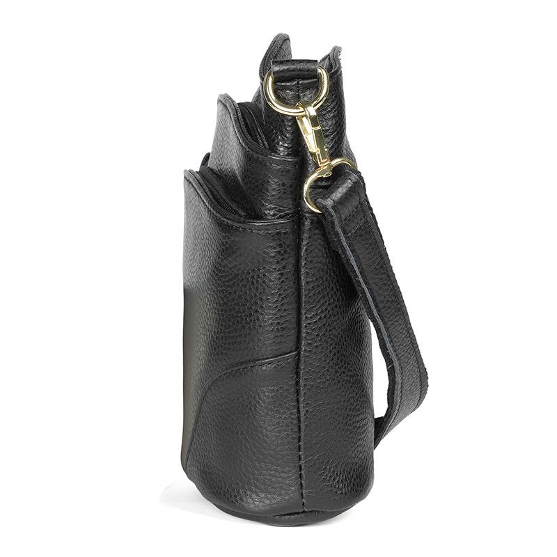 Women's Retro Cowhide Shoulder Bag - Fashionable Mid-Age Mother Genuine Leather Bucket Bag