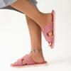 Fashion Women's Warm and comfortable Slippers New Flat Round Head Open Toe Suede Sandals Casual Comfortable Lightweight