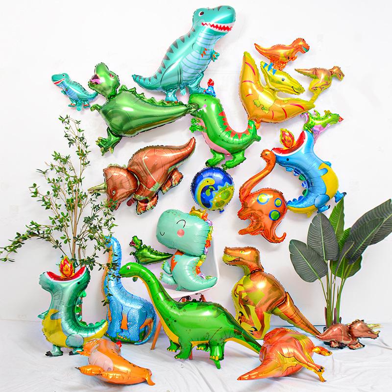 Cartoon Animal Tyrannosaurus Rex Dinosaur Balloon Children'S Cartoon Q Version Birthday Forest Theme Party Decoration