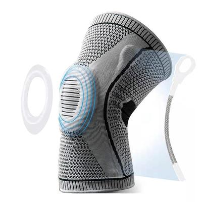 Rodillera protectora de articulación de rodilla de silicona deportiva de nailon para hombres y mujeres baloncesto rodilla de hombre profesional fitness correr equipo de protección