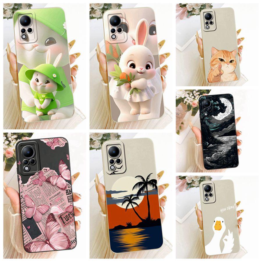 Case For Infinix Note 11 X663 Rabbit Cartoons Design Liquid Simplicity Shell For Infinix Note 12i 2022 Note12 G88 Coque Capa