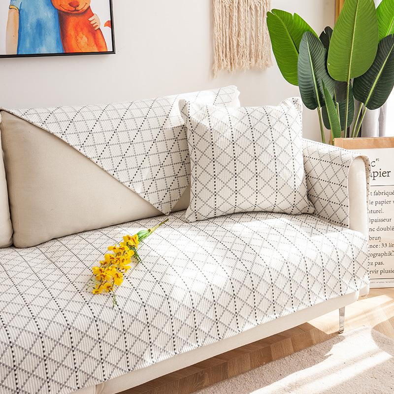 Sofa Cushion Cotton and Linen Minimalist Four-season Universal Non-slip Cushion Lazy Home Four-season Fabric Sofa Cover