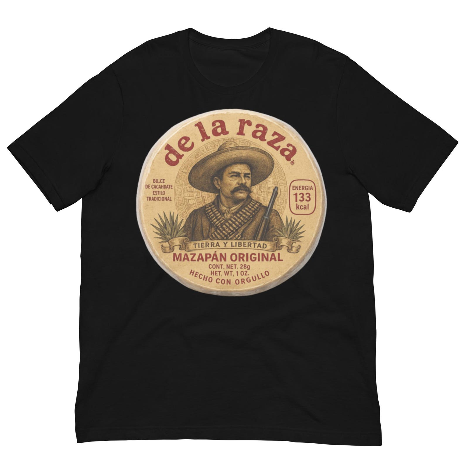 De La Raza Zapata Mazapan Shirt, Tierra y Libertad Mexican Revolution Tee, Emiliano Zapata Vintage Candy Label Graphic S