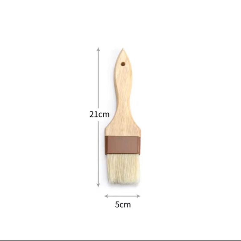 Kitchen Cooking Brushes Barbecue Oil Brush Wooden Handle Bristle Brushes Flat Pastry Baking Brush