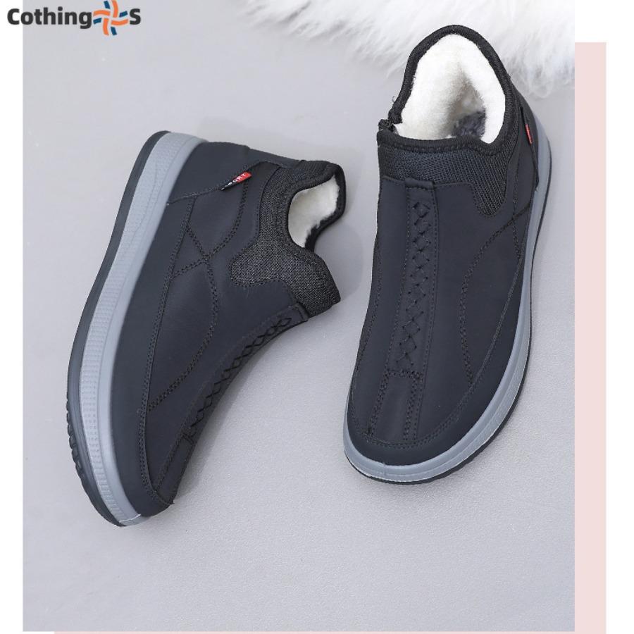 Зимняя тканевая обувь Мужские хлопковые ботинки с подкладкой из утолщенной овечьей шерсти — фото 11