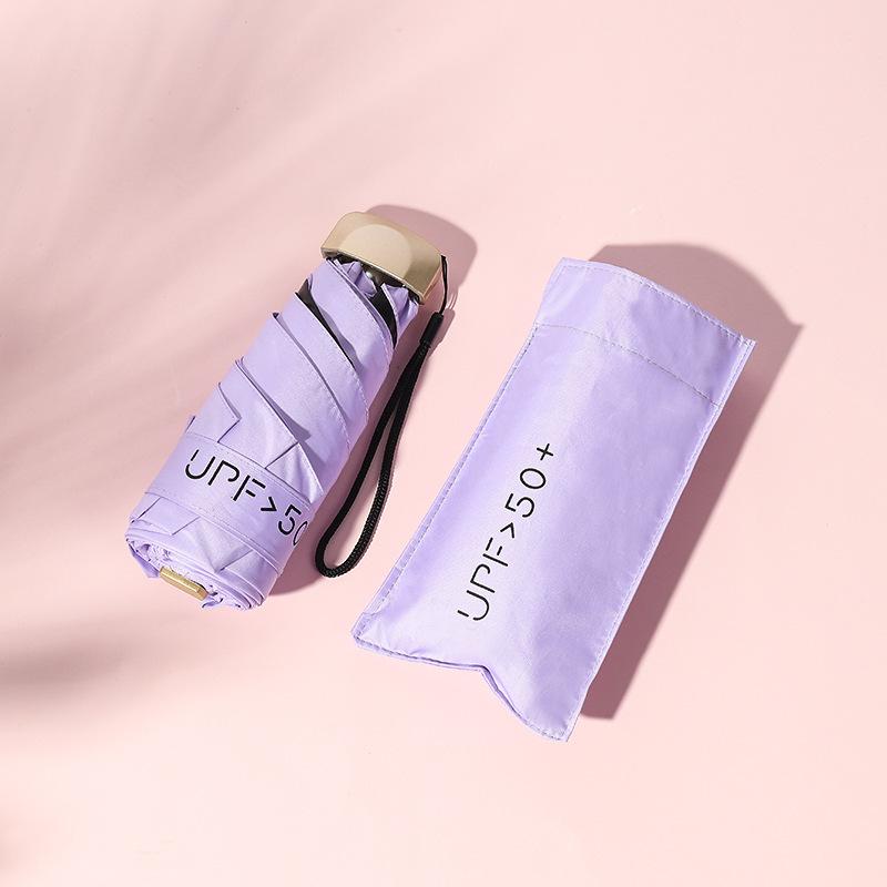 Ultra-Light Five-Fold Umbrella: UV Protection Sunscreen, Anti-Ultraviolet, Rain or Shine, Folding Black Glue Sunshade.