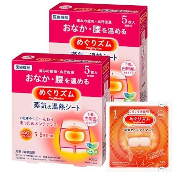 Megurizumu Steam Heat Sheet Type Stick on Inner Side Underwear 5 Sheets x 2 Sets + Bonus Included
