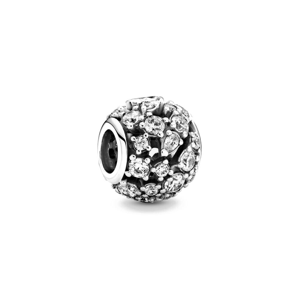 Funkelnder Runder Durchbrochener Zirkonoxid Anhänger Charm-Perlen Passend für Echte Charms Armband Schmuck Anhänger Authentische Kupfer-Charm-Perle Für Damen Schmuck