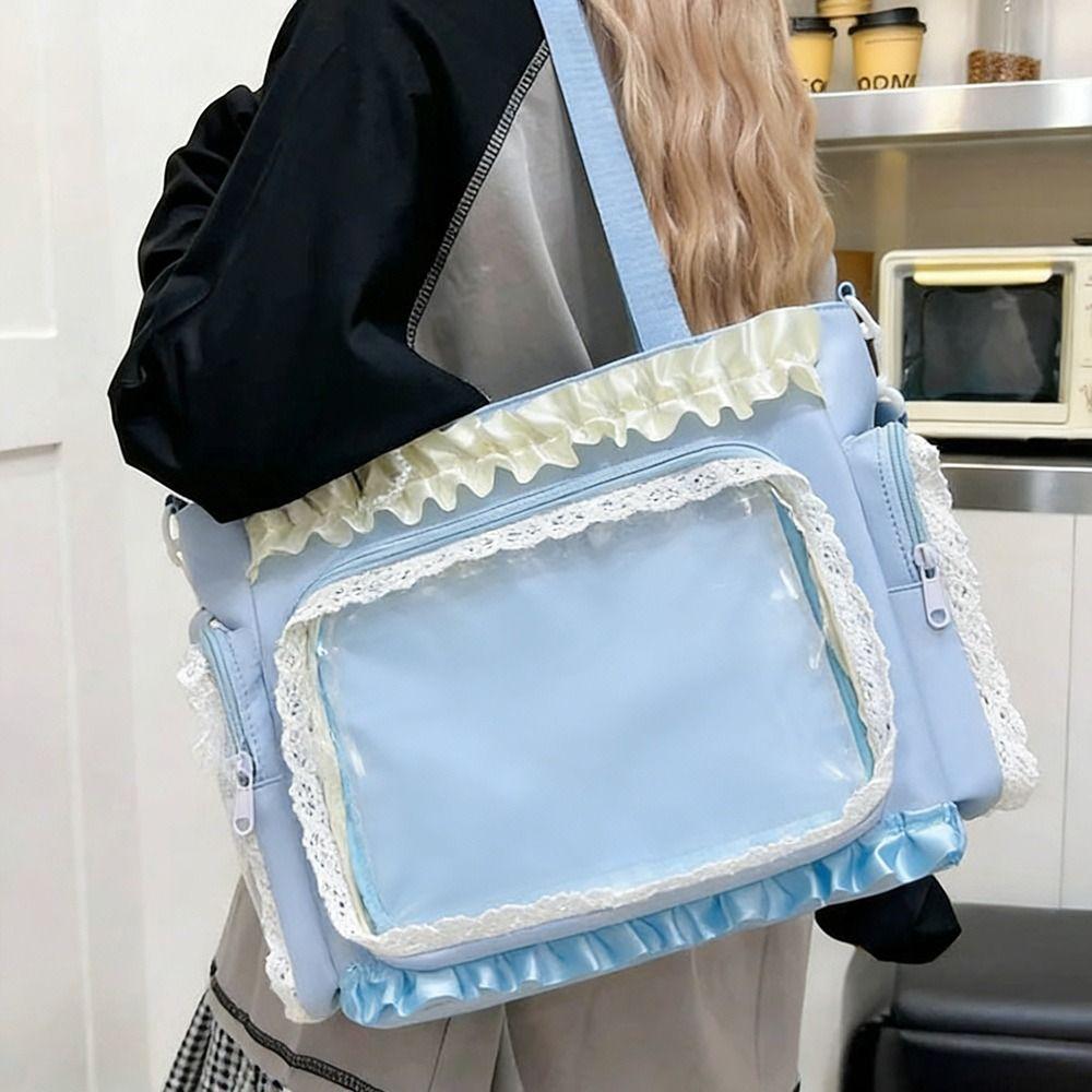 Cute Japanese Ita Bag Transparent Large Capacity Lolita Shoulder Bag Tote Handbag Women
