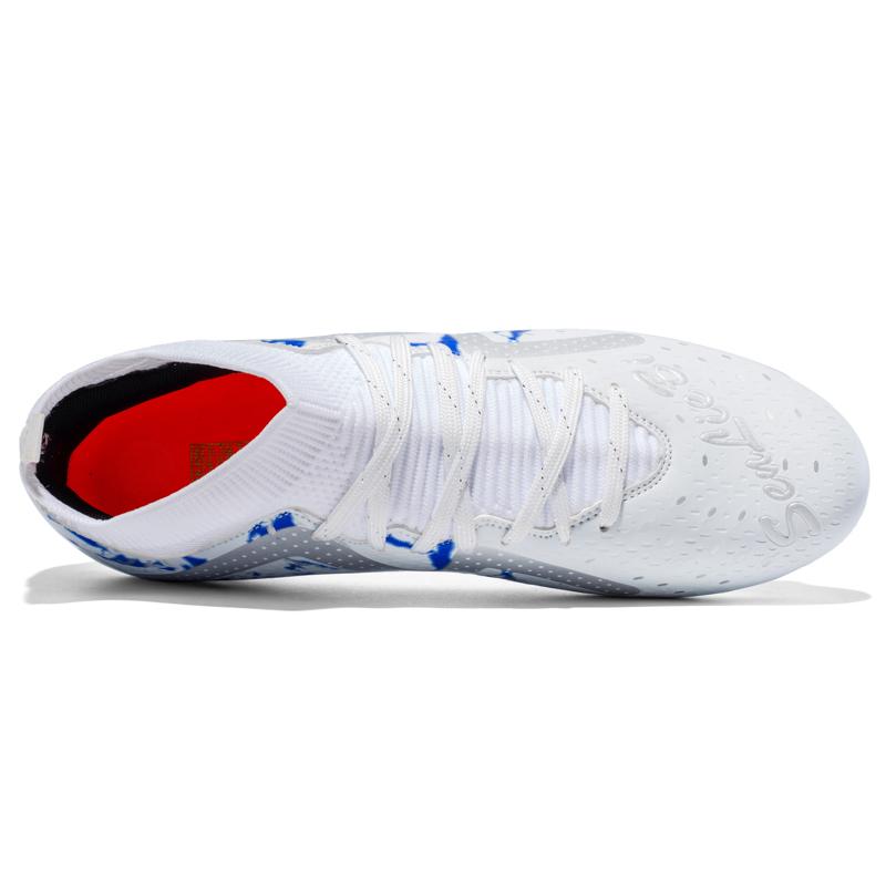 

Мужские высокие футбольные бутсы с длинными шипами, спортивные футбольные бутсы, молодежные детские футбольные бутсы большого размера 35 синий/белый