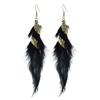 Bohemian Feather Pendant Earrings For Women With Alloy Material And Vintage Style