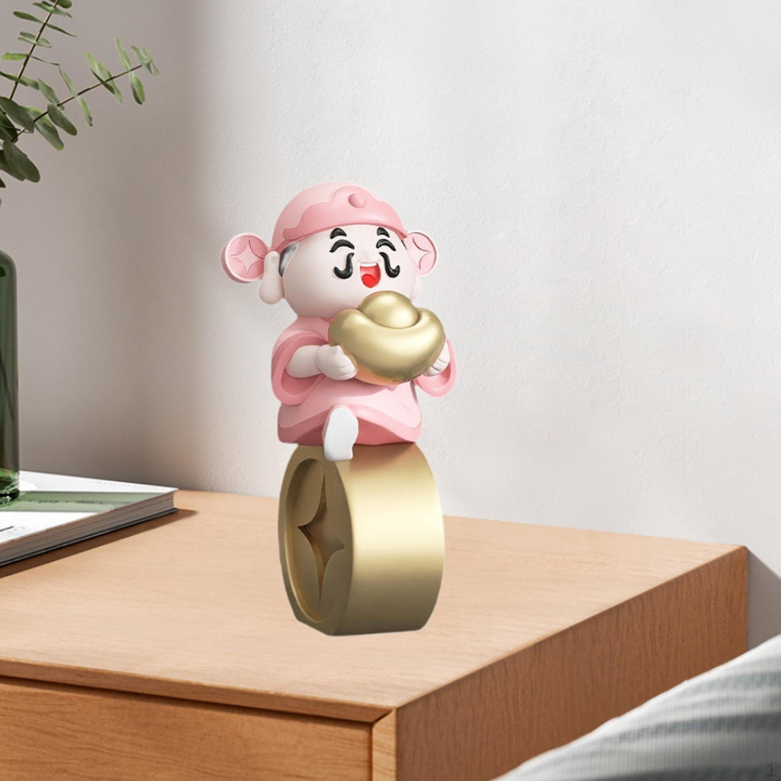 

Статуэтка Будды Цай Шень для наружного украшения, фен-шуй статуя для офиса и входа розовый