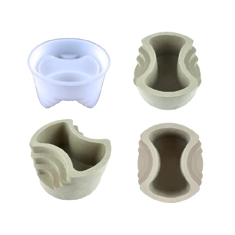 Stampo per Vaso da Fiori in Silicone Stampo per Piantine Succulente Stampo in Cemento e Gesso Stampo Rotondo in Cemento di Cemento per Portapenne Fai da Te, Decorazioni per la Casa