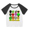 Kids' Summer Color Block Sports Set: Short Sleeve Tee & Hot Pants Two-Piece