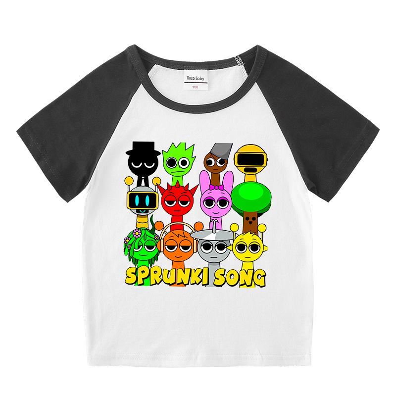 Kids' Summer Color Block Sports Set: Short Sleeve Tee & Hot Pants Two-Piece