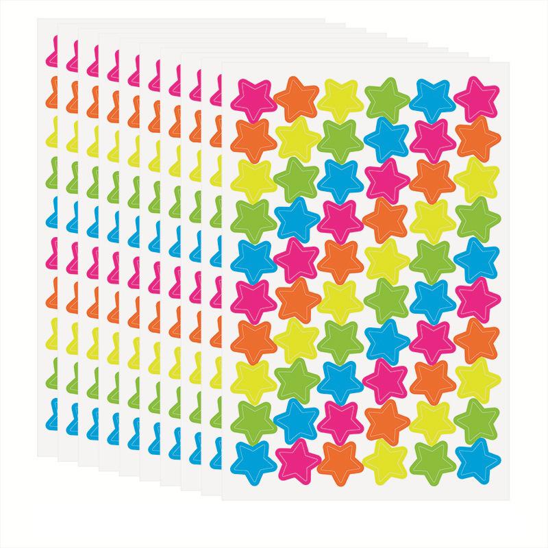 

10Sheets/Lot Colorful Sticker Set Number Letters Dots Heart Star Self-adhesive Diary Photo Albums Decorations Art Stationery ZYF