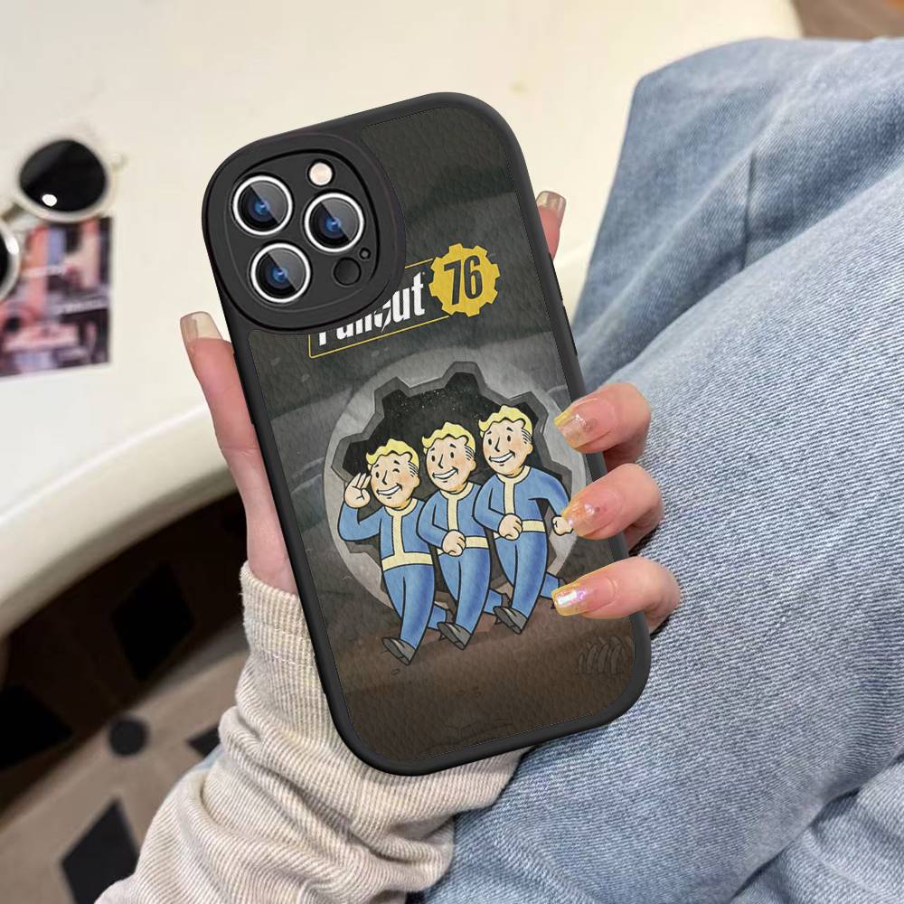 F-Fallout S-Series 4 Cool Game Phone Case For IPhone 16 15 14 13 12 11 Pro Max Plus 16E Soft Leather Cover