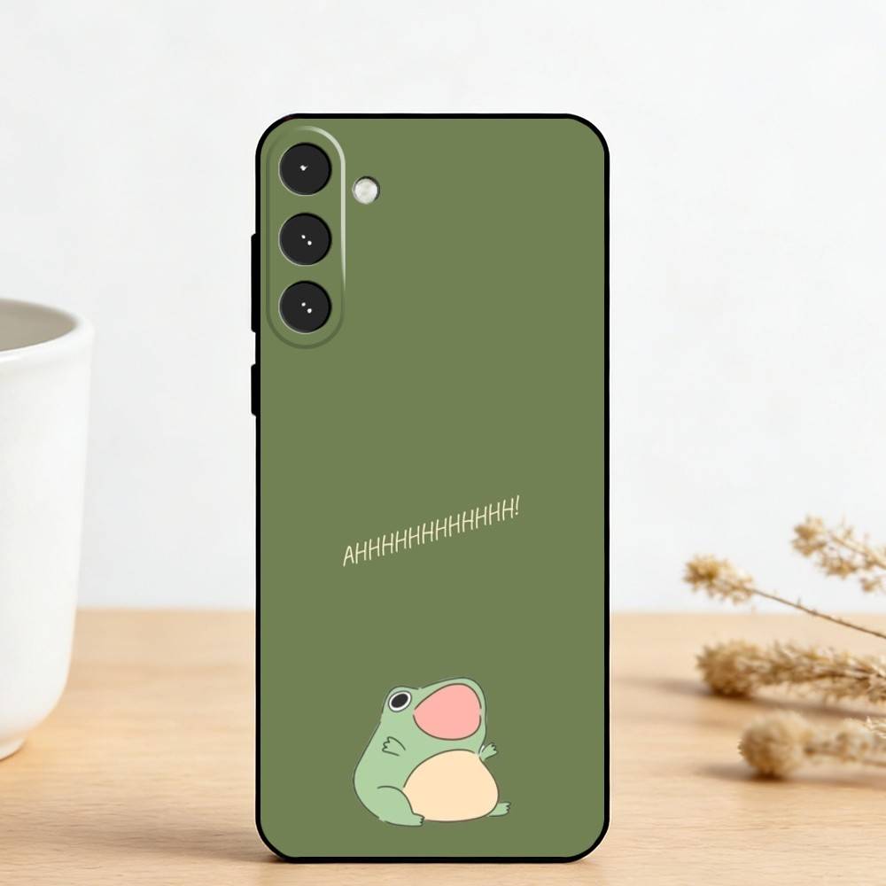 H-Happy Little Frog Phone Case For Samsung Galaxy A73,A72,A71,A70,A53,A52,A51,Others Soft Black Cover