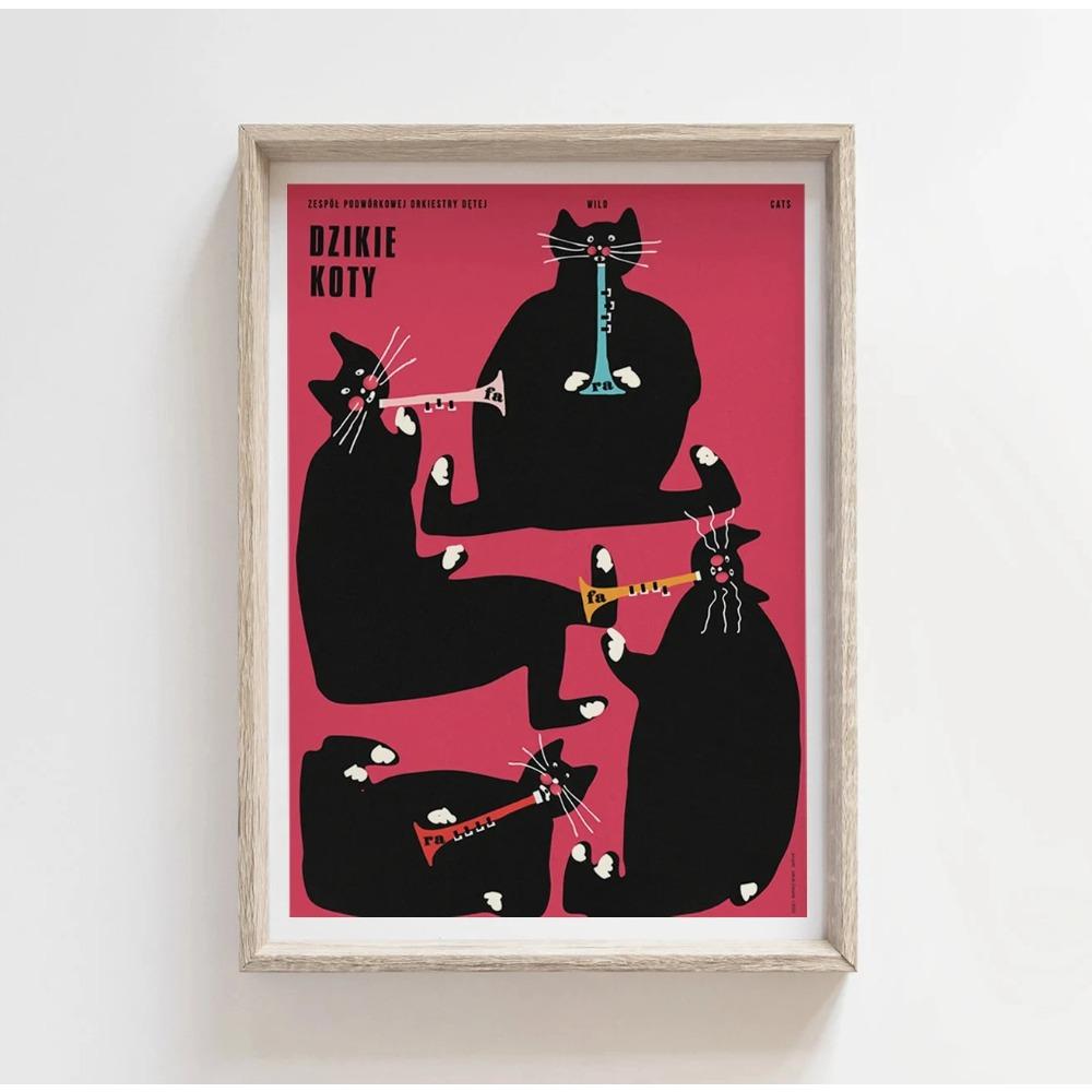 Modern Abstract Aesthetics Wall Art Vintage Colorful Canvas Prints Funny Animal Poster Illustration Dorm Home Decoration 21X30CMNo Framed