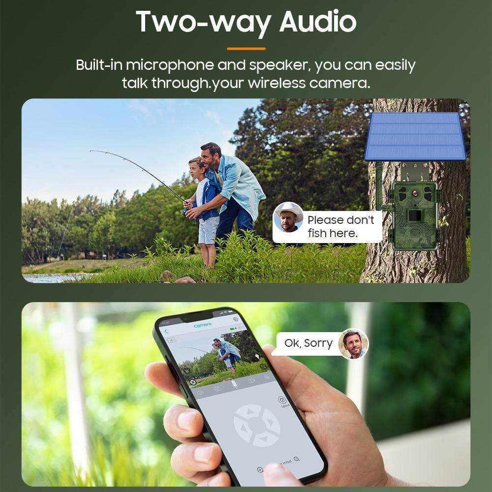 4MP 4G SIM Solar Hunting Trail PIR Motion Detection Large Capacity Battery Outdoor Night Vision Wildlife Camera