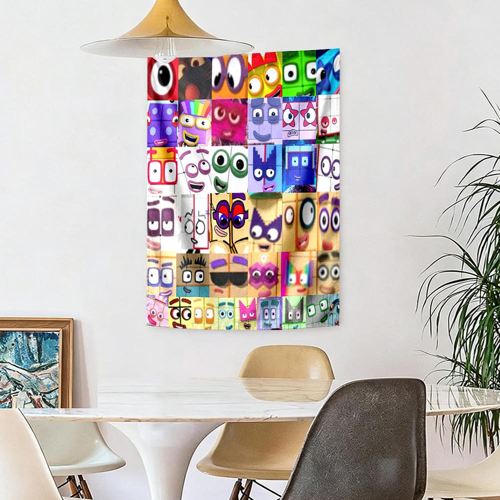 Numberblocks Wall Decor Tapestry Art For Pet Memorial Birthdaywedding Party Backdrop Family Gift