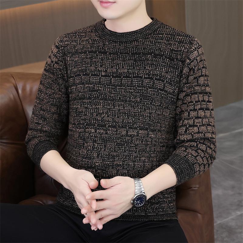 Herren Pullover aus dicker Strickware für Herbst/Winter - Hohe Qualität, Rundhals, Freizeitkleidung