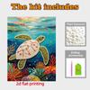 Pearl Painting Art Painting Kit for Adults and Beginners, Sea Turtle Sparkling Painting Craft Home Wall Decor Handmade Gift Idea