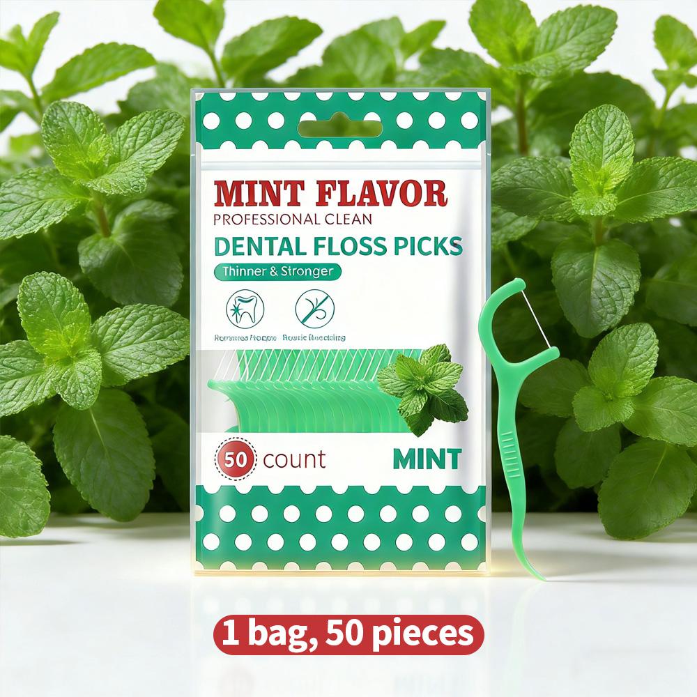 

RIMI SMILE Mint Floss Picks, 500/250/50 PCS, Ultra Thin & High Toughness | Disposable Portable Bagged | High Polymer Unbreakable