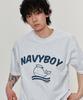 PAPERBOY Navy Boy Short Sleeve T-Shirt - White Melange